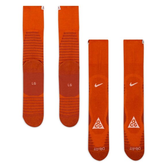 2 $28 NIKE ACG CUSHIONED TRAIL HIKING SOCKS DV5465-100/800 GREY&ORANGE M(6-8) - Picture 3 of 9